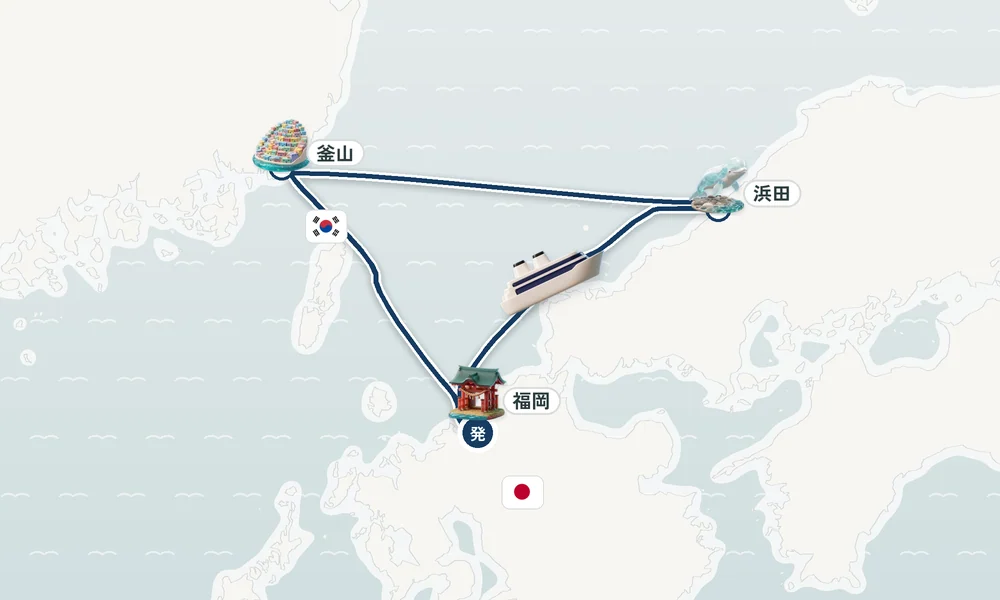 クリスマスクルーズ ~浜田~ 4日間の航路
